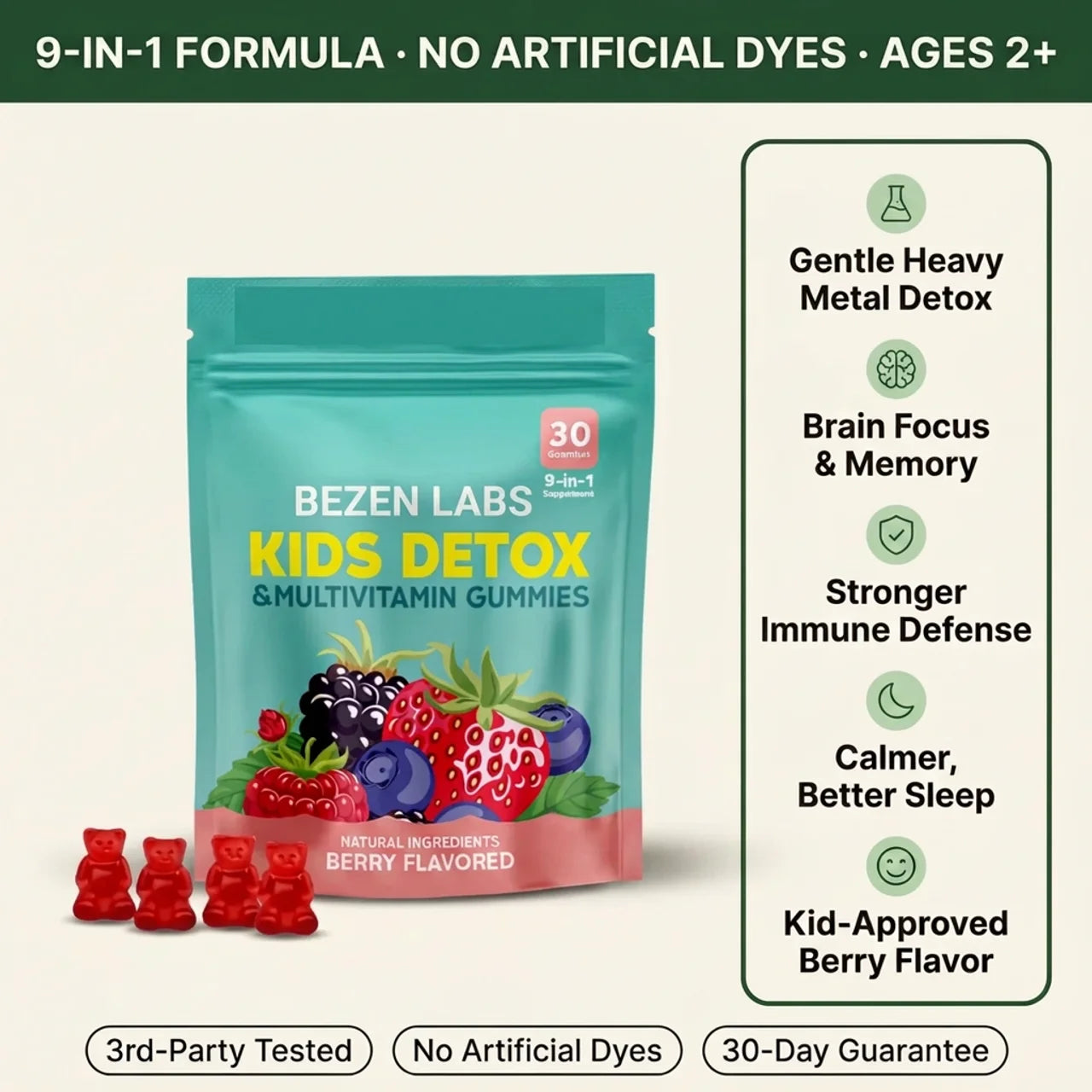 Bezen - Kids Detox & Multivitamin Gummies